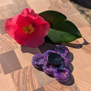 Purple Glitter Resin Fidget Spinner Toy